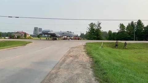 US military shut down a highway in MI today to test aircraft agility on civilian roads.