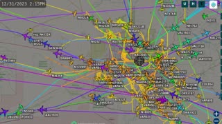 New Years Eve - Phoenix Arizona Air traffic Time Lapse - 2023 into 2024 -