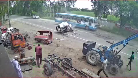 Car and bus accident