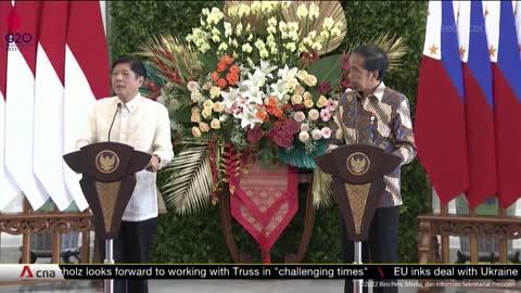 Philippine President Marcos Jr meets Indonesian counterpart Jokowi in first official overseas trip