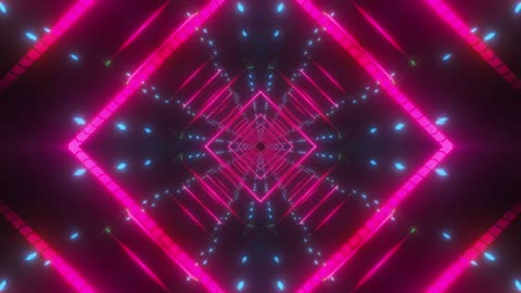 Abstract tunnel with pink, blue and violet lights