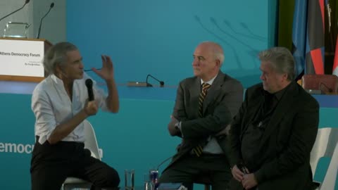 Stephen Bannon vs. Bernard-Henri Lévy Athens Democracy Forum - 2019