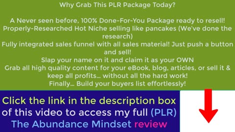 PLR The Abundance Mindset