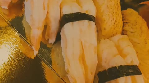 #shimayo shrimp nigiri, seared salmon nigiri, mini grill and strawberry salmon roll