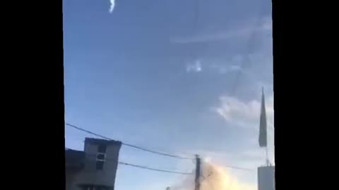 A man in Al-Khayaam village captures the moment white phosphorus shell almost hits