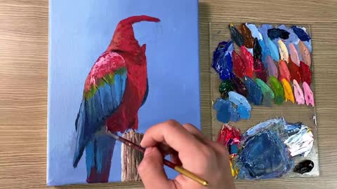 Acrylic Painting Parrot Bird_p25