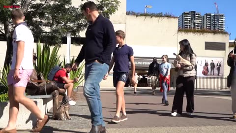 #Cowboy_prank in Brisbane city. funniest reactions.statue prank.