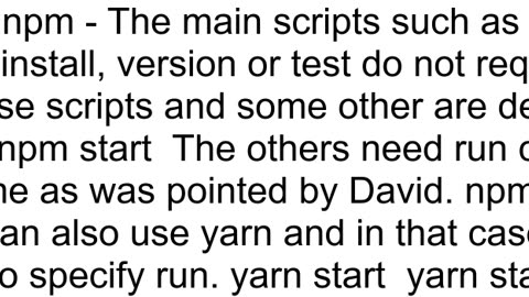 How to run start scripts from packagejson