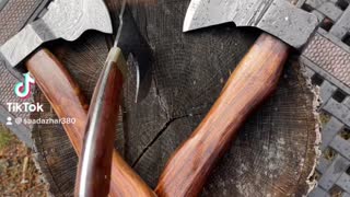 Handmade Damascus steel axes