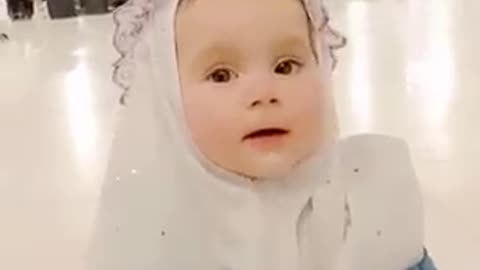 Cute baby girl in Khana Kaba