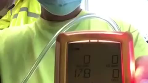 Oxygen levels tested under a mask