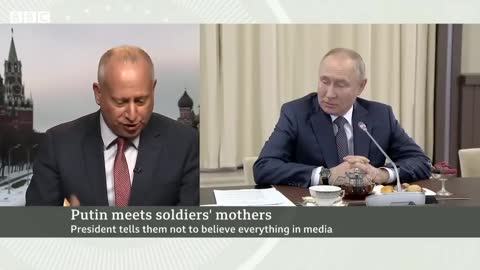 President Putin meets mothers of Russian soldiers fighting in Ukraine - BBC News