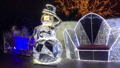 Christmas Lights at Aalborg Zoo | Snow Man Throne