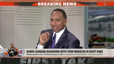 Kawhi Leonard diagnosed with torn meniscus in right knee | First Take