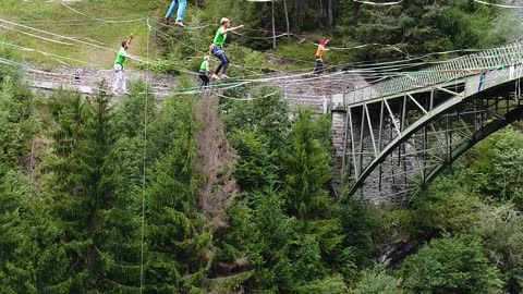 Is Highlining an Extreme Sport - Playing on 10 Parallel Highlines