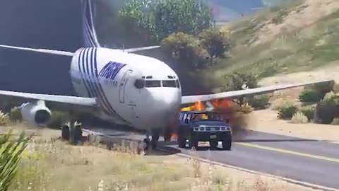 Boeing 737 crashes into mountain, makes emergency landing on busy highway