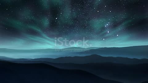 Mountains with starry sky