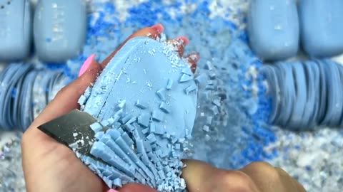 Soap boxes with glitter foam and starch★Clay cracking★Hand crush soap stripes★ASMR SOAP★