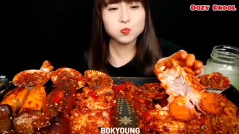 ASMR Mukbangers eat massive SPICY SEAFOODS