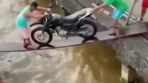 Motorbike overboard