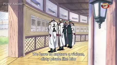 Garp hears name luffy in the navy, garp vs cobe (English Sub)