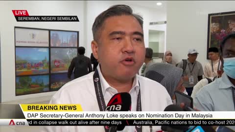 Malaysia GE15_ DAP Secretary-General Anthony Loke at nomination centre in Seremban