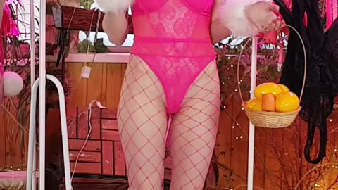 Try-on Easter Bunny bodysuit costumes