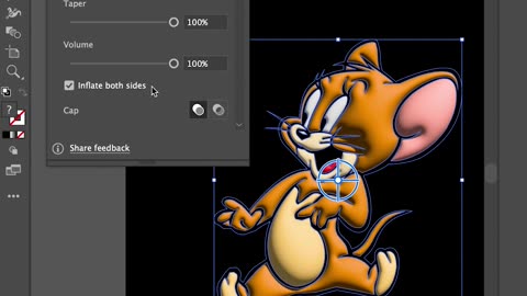Inflated 3D cartoon characters Effect in Adobe Illustrator beta 2023