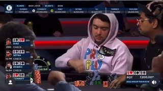 World Series Poker player caught on a hot mic talking about his chest pain after receiving the Jab