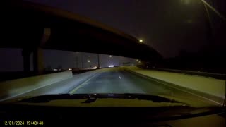Car Crashes on Icy Night