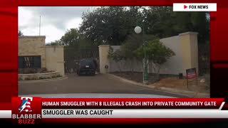 Human Smuggler With 8 Illegals Crash Into Private Community Gate