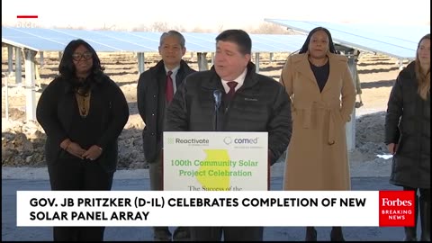 Illinois Gov. JB Pritzker Celebrates Installation Of New Solar Panel Array