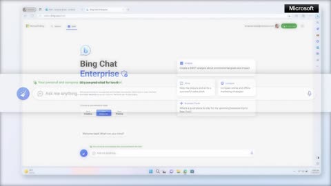 Microsoft says their new AI-powered Bing chat will be a 'more secure' resource for businesses