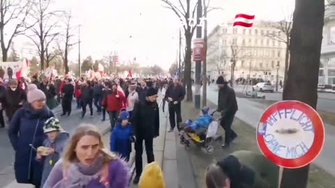 Vienna, Austria - People want medical dictatorship to STOP! Austrians who refuse covid jabs face fines of up to €3600 (video 2)