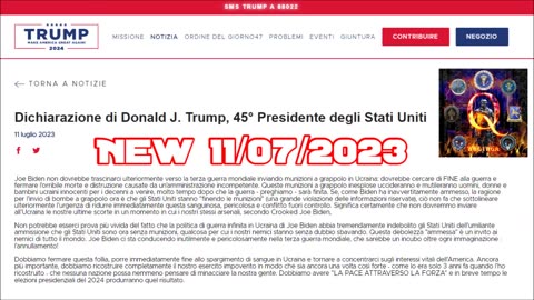 NEW 11 luglio 2023 Dichiarazione di Donald J. Trump, 45° Presidente degli Stati Uniti 11 luglio 2023