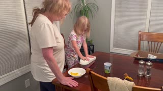 Kassidy Chopping Peppers For Chili With Grandma