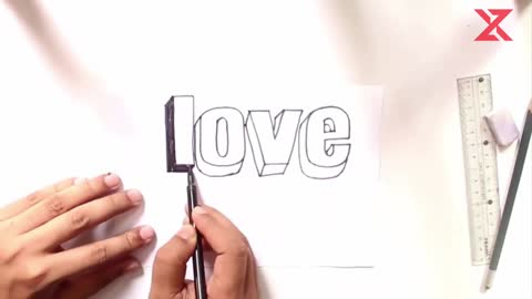 LOVE 3D Drawing Easy