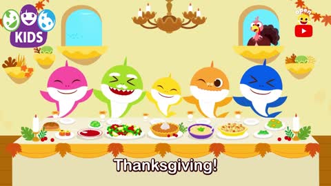 Baby Shark's Thanksgiving Day - Thanksgiving Song - Baby Shark Song - Pinkfong Songs for Children