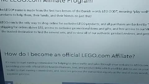 Make money with lego affiliate program