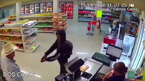 Brave cowboy stops armed robber