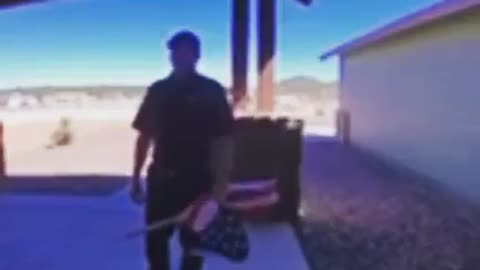 FedEx Driver Returns Flag That Blew Down