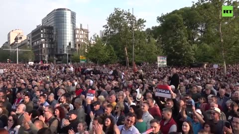 Tens of thousands of Serbs join anti-govt protest after mass shootings