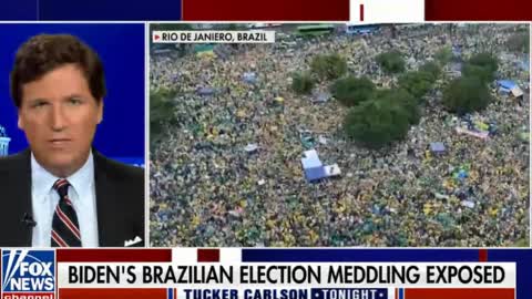 Tucker Carlson Biden helps rig Brazil election. Massive protests break out in Brazil