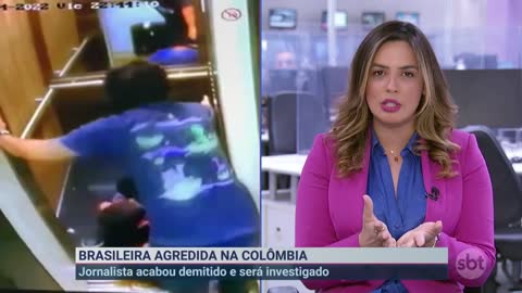 Brasileira é espancada por namorado colombiano dentro de elevador | Primeiro Impacto (11/11/22)