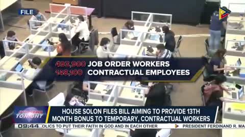 House solon files bill aiming to provide 13th month bonus to temporary, contractual workers