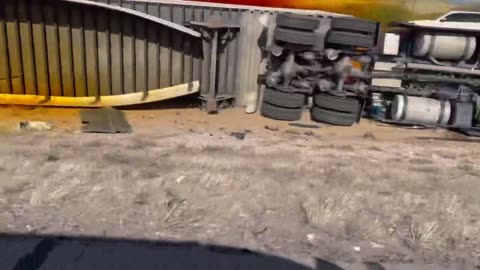 New Footage of Truck Carrying Hazardous Material Overturned on I-10 in Tucson
