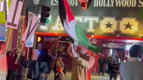Pro Hamas Protestors blocking entrance into LAX International Airport