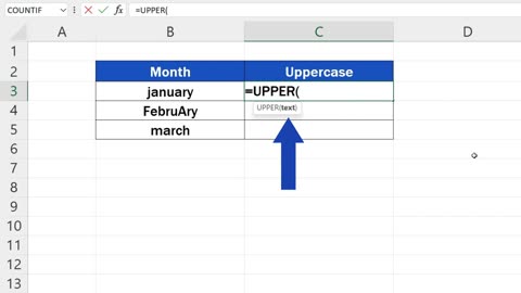 How to change lowercase to uppercase in excel?
