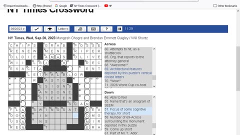 NY Times Crossword 16 Aug 23, Wednesday