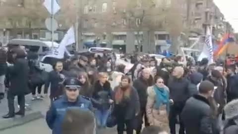 A rally in support of Russia is now taking place in Yerevan, Armenia near the Russian embassy